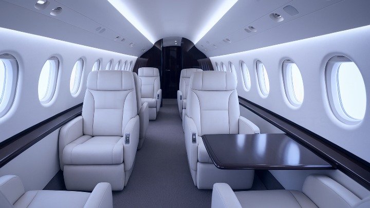 Falcon 8X Jet Interior